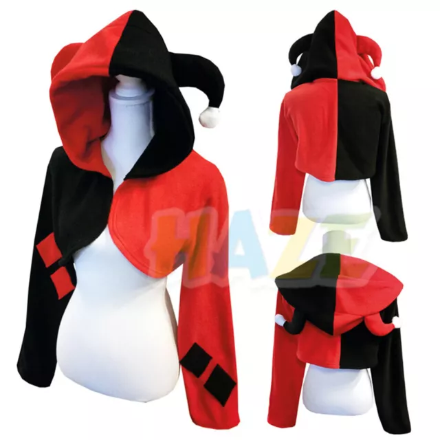 Movie Suicide Squad Harley Quinn Sweater Cosplay Costume Cloak Halloween