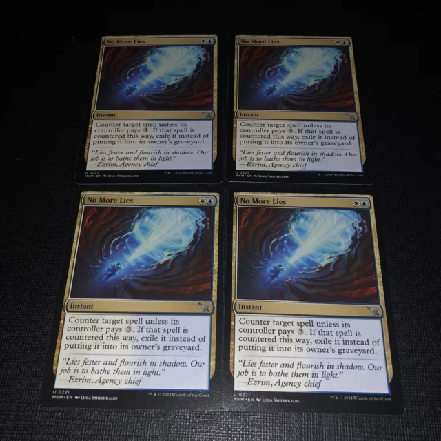 x4 No More Lies MKM MTG 221 UNCOMMON M/NM 4x Near Mint - Magic: The Gathering