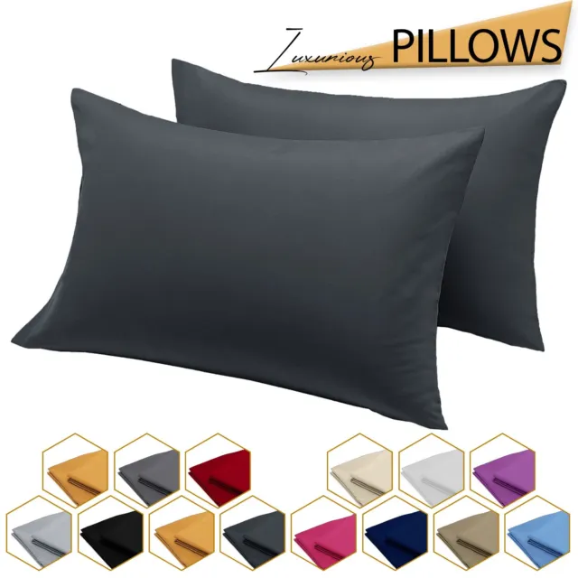 2X Pillow Cover Cases Luxury Cases Poly Cotton Housewife Pair Pack  Pillow Cover