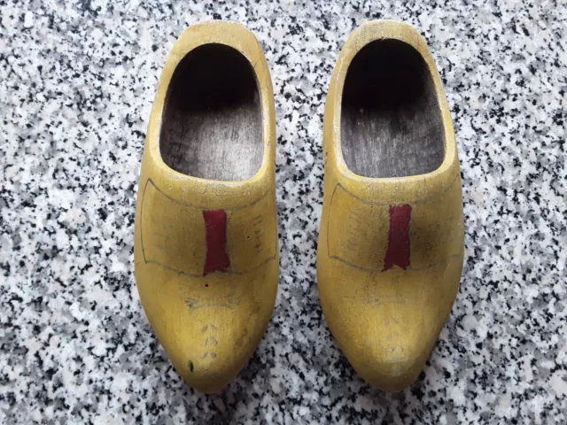 Holzschuhe Klompen Kinder gelb Holland Deko Garten Clogs Vintage