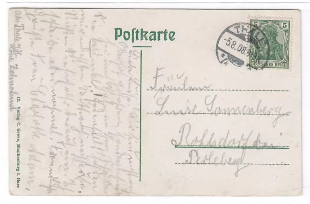 15698- Bodetal i. H. Königsruh mit Rosstrappenfelsen 1908 2