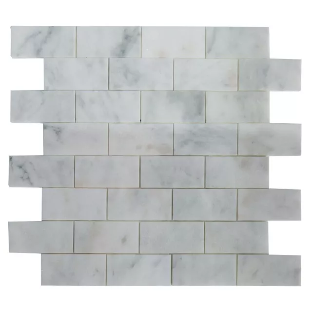 Carrara White Polished Marble Mosaic - Brick - 3"x6" - 1 pcs 4"x4" Sample Order 3