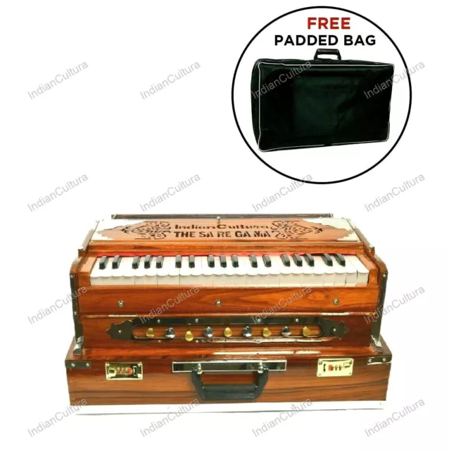 Indisch Cultura Professionell 9 Stopper Tragbar Faltbar Harmonium Mit Tasche