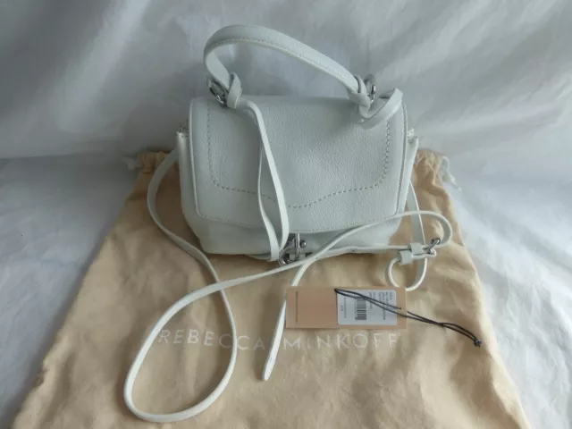 $228 NWT Rebecca Minkoff Stella Mini Satchel Optic White crossbody