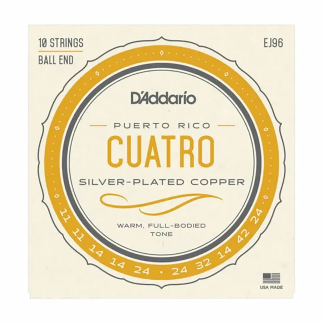 Cuatro Strings - Puerto Rico Cuatro - D'addario Ej96 - 10 Strings - Ball End