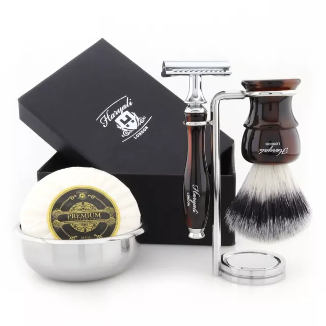 Hombre Mini 5 Borde Cartucho Cuchilla Con Tejón Cabello Afeitado Cepillo Viaje