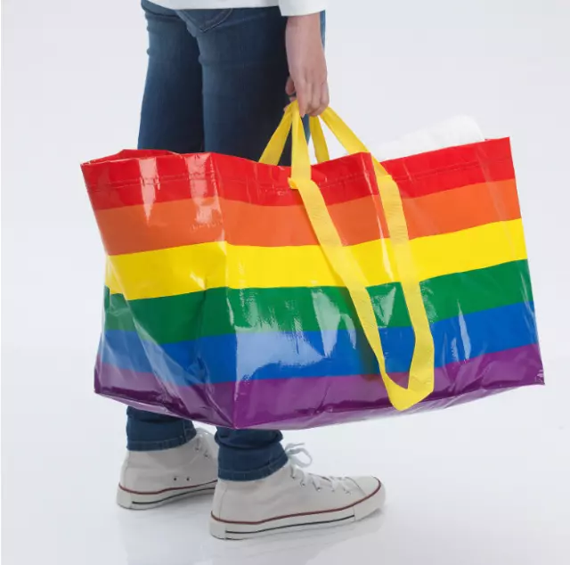 Ikea Storstomma Rainbow  Large Shopping Storage Tote  Pride LGBT LGBTQ