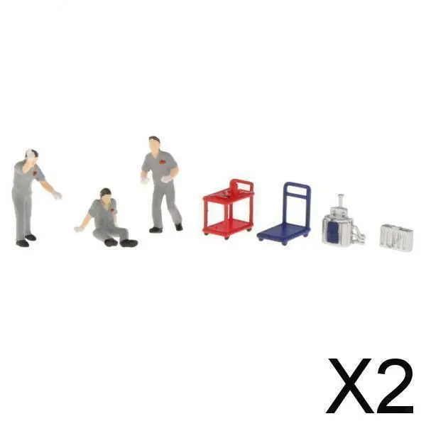 2X 1:64 Minuscole Figure in plastica Distributore di benzina Personaggio