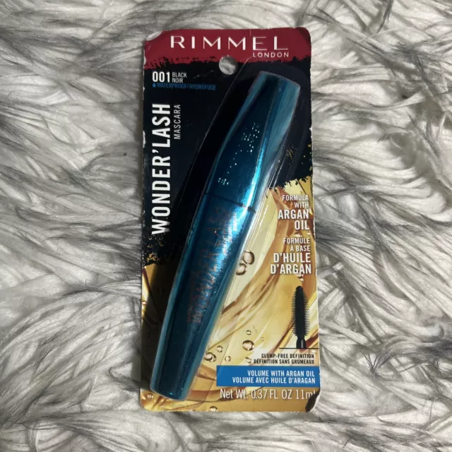 Rimmel London Wonder'Lash Mascara Black Noir #001 Waterproof Argan Oil Formula