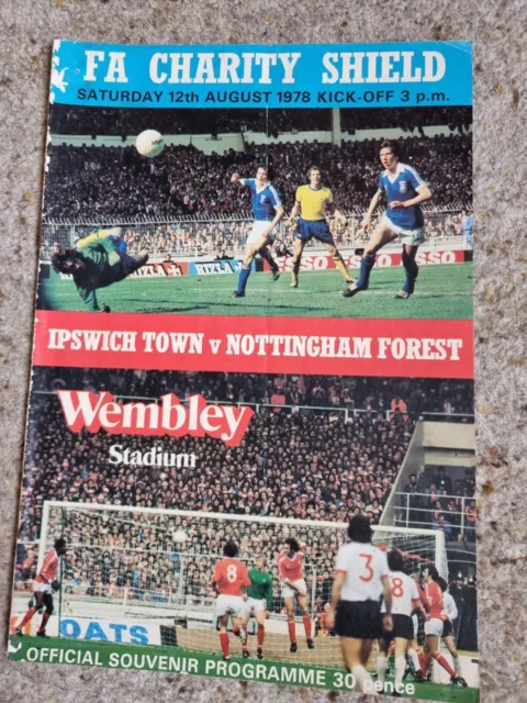 football programme - 1978 fa charity shield - ipswich town vs nottingham forest