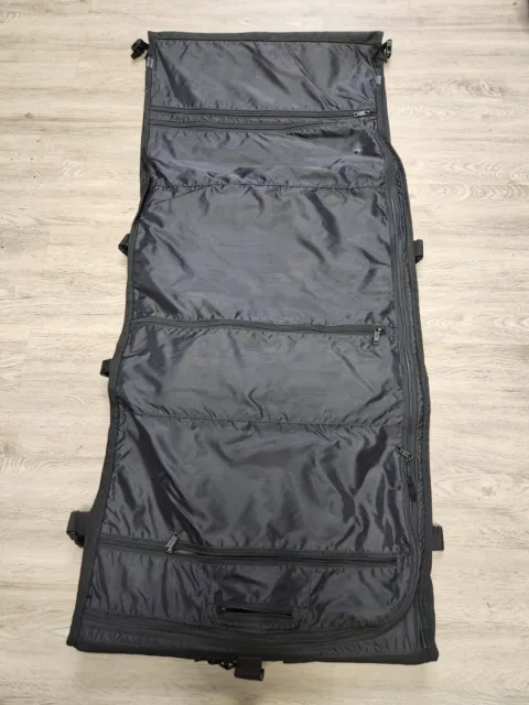 TUMI Black Ballistic Nylon Carry On Garment Bag with Leather Trim Made In USA 2