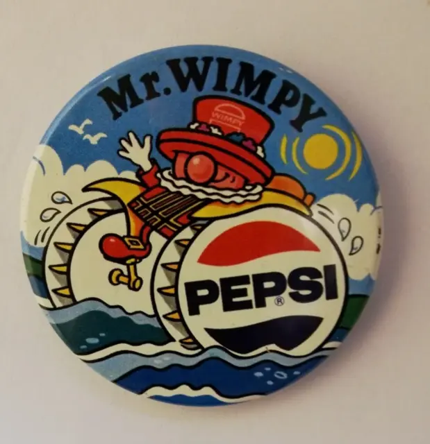 Original Vintage 1982-83, Pepsi Mr. Wimpy Button Badge