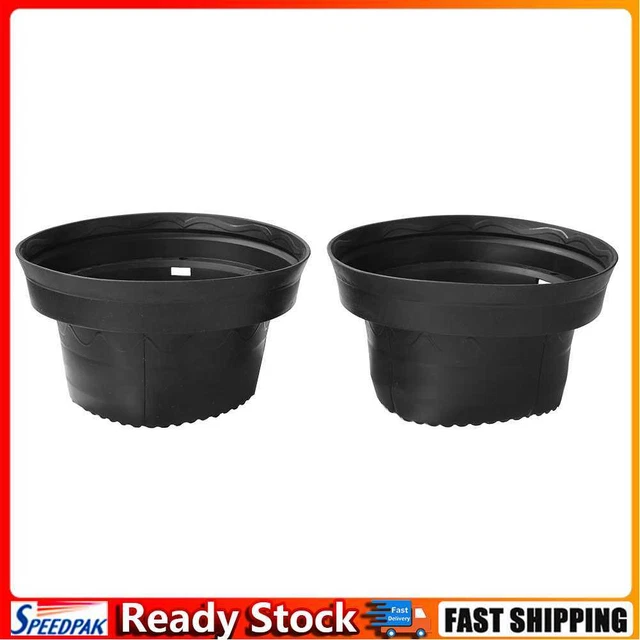 2pcs 6.5in Waterproof Car Speaker Covers Soft Silicone Horn Spacer (Black)