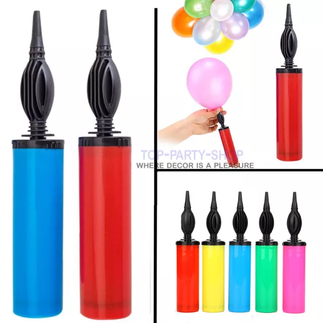 5pc BALLOON PUMP SET WITH TIE TOOL HAND HELD PORTABLE AIR INFLATOR PARTY TOOL UK