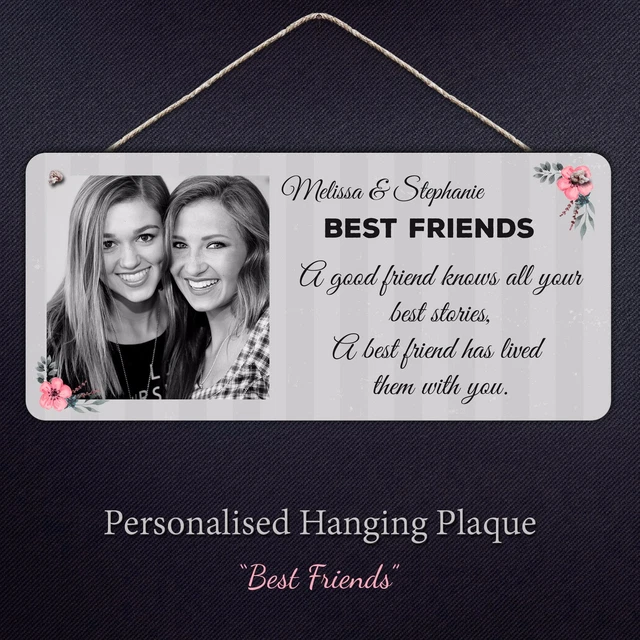 Personalisierte Freunde Plakette - Best Friends hängendes Metallschild Weihnachtsgeschenk Freund