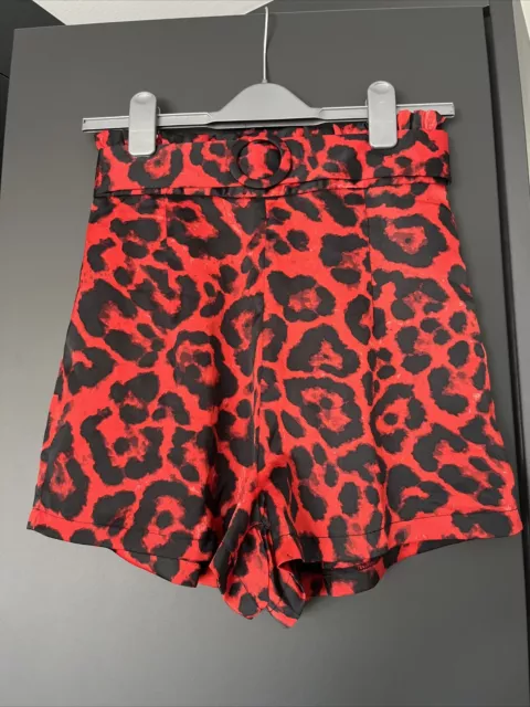 Red leopard on sale print shorts