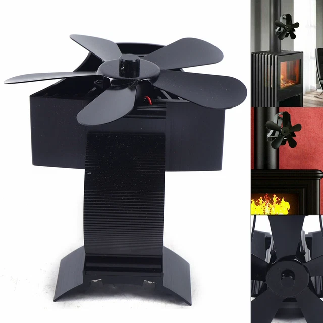 Ventilador de estufa sin corriente con ventilador de 5 alas tubo de chimenea ventilador