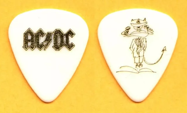 AC/Dc Angus Jung Signatur Weiß/Gold Gitarre Pick - 2009 Black Ice Tour