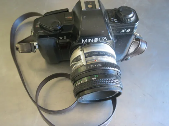 Minolta X-9 35 mm Camera with Kalimar 50 mm Lens and Strap