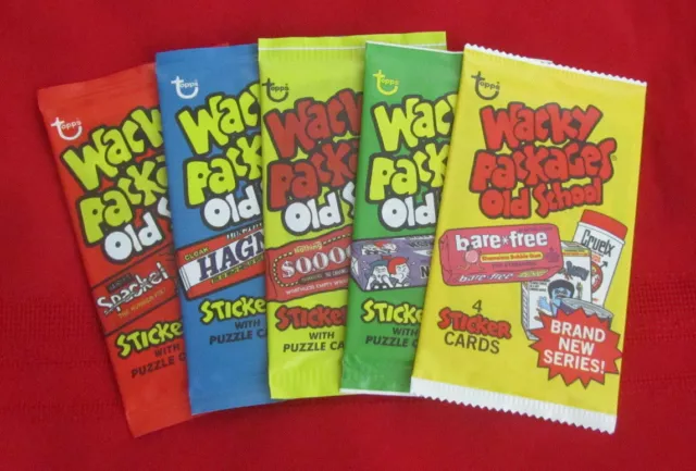 Wacky Packages Old School 1 2 3 4 5 Sealed 5 Unopened Packs @@ One Of Each @@