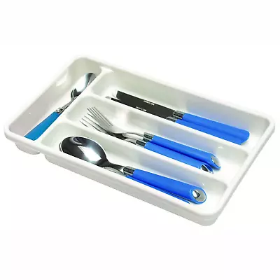 Caravan Motorhome 4 Compartment White Small Cutlery Tray 31 x 18 x 4.5cm 922582