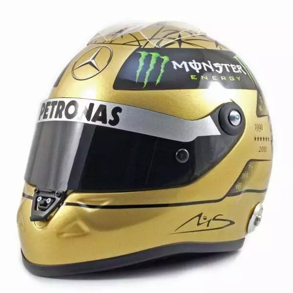 Schuberth 1:2 Mini F1 Helmet Michael Schumacher Gold Spa 2011