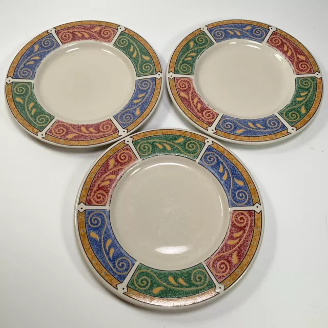 Majesticware Sakura Persia Stoneware Bread Plates 6.5" Sue Zipkin 1996 Set of 3