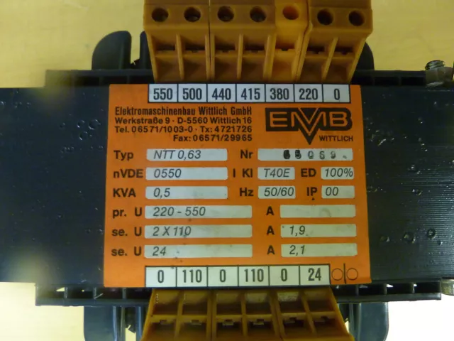 EMB WITTLICH NTT 0,63 Transformer 0.5 kVA (13861) 3