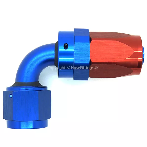 AN-8 8AN JIC 90 Degree Swivel FAST FLOW Fuel Oil Coolant Braided Hose Fitting