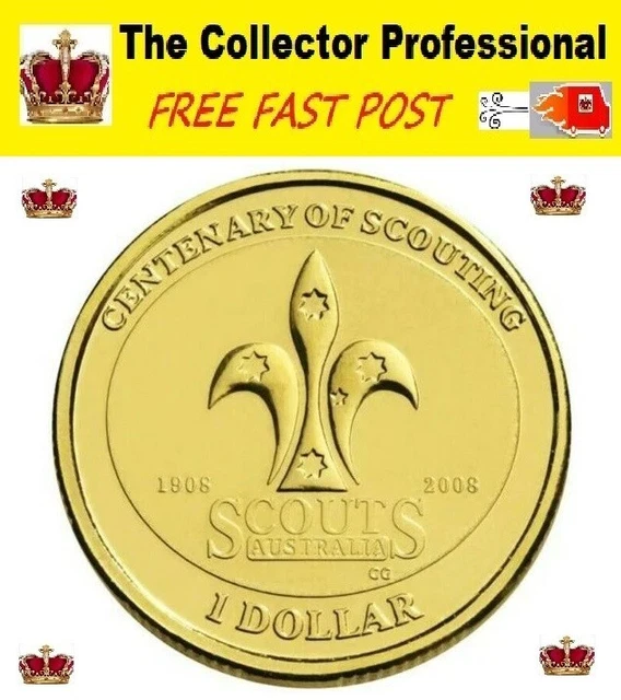 2008 AUSTRALIAN 1 One Dollar Coin Centenary Of Scouting Scouts 2008-australian-1-one-dollar-coin-centenary-of-scouting-scouts