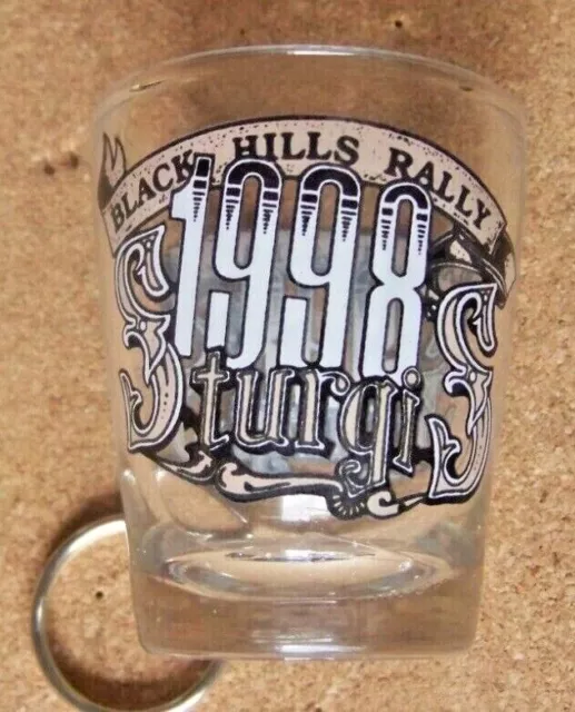 Black Hills Rally 1998 Sturgis shot glass clear shotglass motorcycle