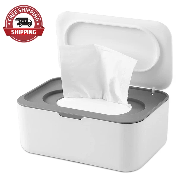 Wipes Dispenser Baby Wipe Holder with Lids, Keeps Wipes Fresh, Refillable Wipes