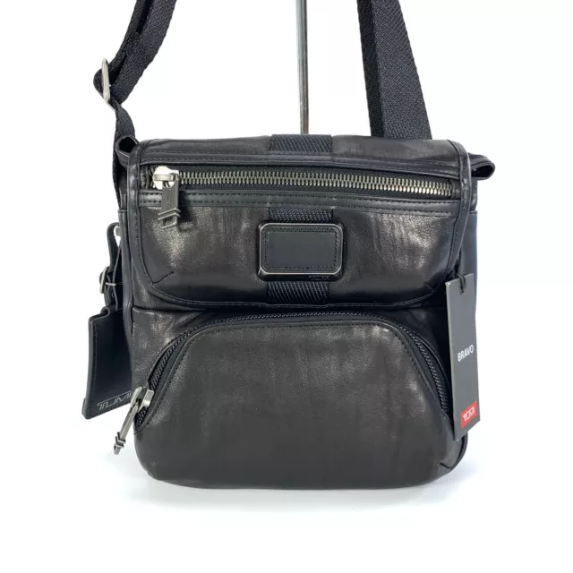 Tumi Barton Black Leather Crossbody Small Men's Messenger Bag Alpha Bravo