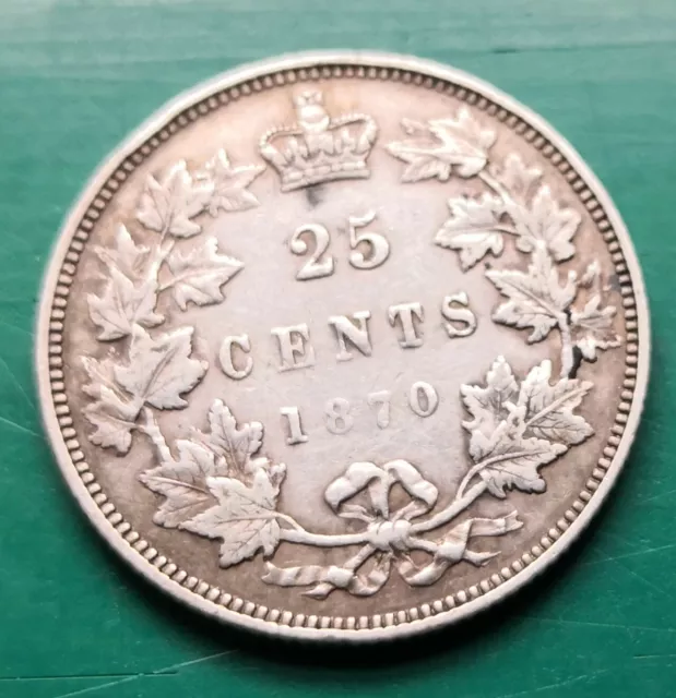 1870 Canada Victoria 25 cents silver coin #1242