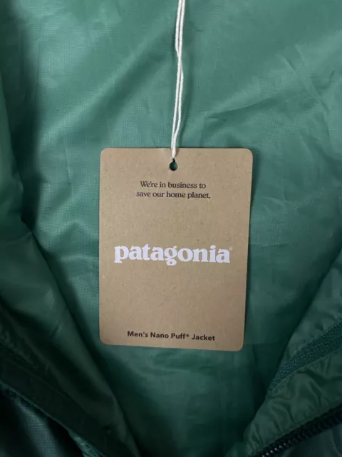 PATAGONIA NANO PUFF Jacket Mens Sz L Conifer Green Full Zip Primaloft ...