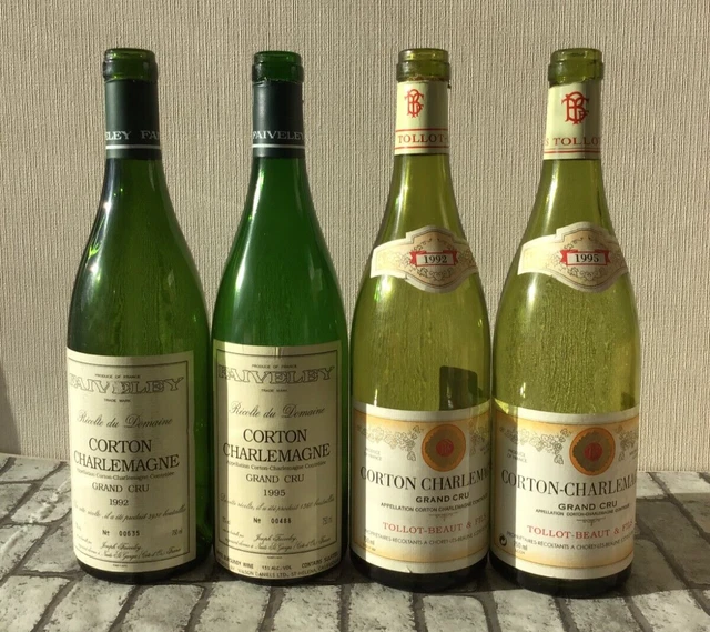 Faiveley  Tollot Corton Charlemagne  empty bottles set of 4 pcs TT49 1995 1992