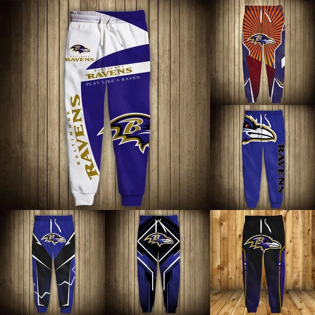 Baltimore Ravens Men's Drawstring Sweatpants Gym Workout Pants Jogging Trousers