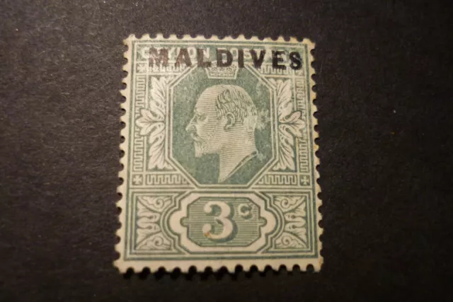 1906 Maldive Stamp 3c Green mounted mint