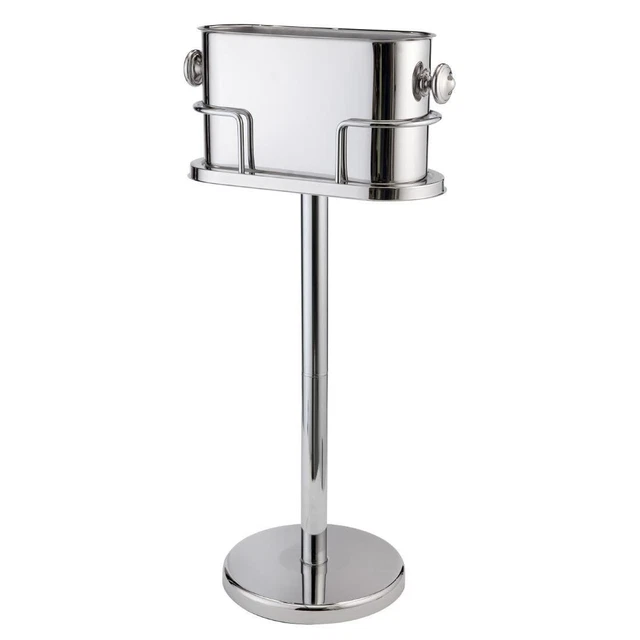 Beaumont Double Wine / Champagne Bucket & Stand Stainless Steel Bottle Holder