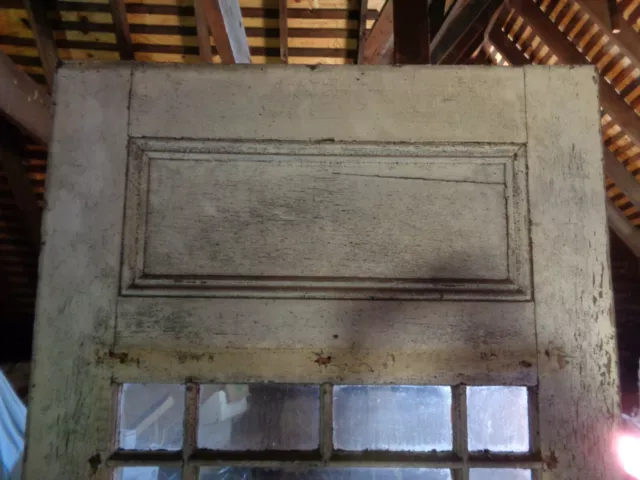 Antique 1860s Glass & Wood Door Architectural  82"(H)x31"x1.25 thick -PICK UP NJ 5