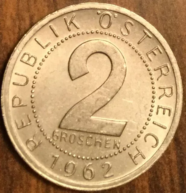 1962 Austria 2 Groschen Coin