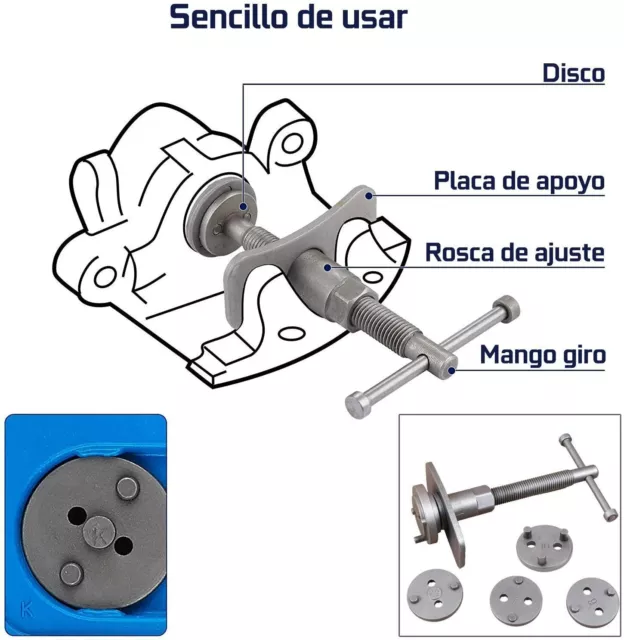 Reposicionador De Pistones De Frenos 24 + 5 Piezas Retractor Adaptador  - 1206 2