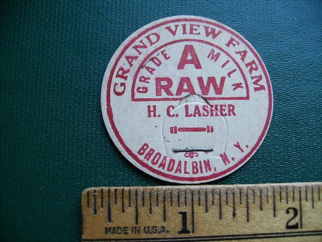 H. C. Lasher Grand View Farm Broadalbin Ny Milk Bottle Cap Lot Wg13-17