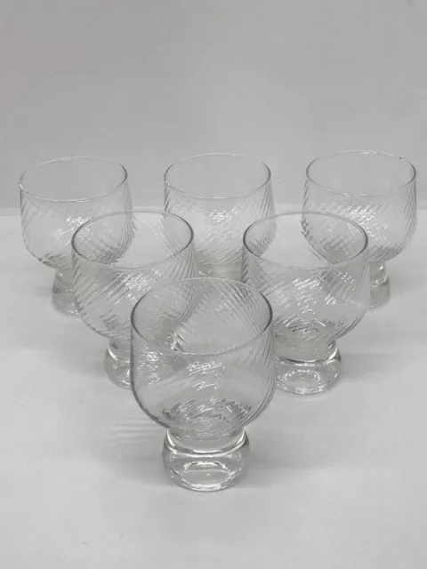 Set of 6 Crown Corning Regis Ripple Swirl pattern Shot Glasses