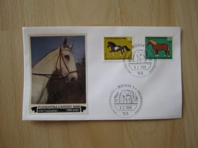 Ersttagsbrief / FDC, BRD 06.02.1969  Jugendmarken 1969 Pferde (578-579) 23