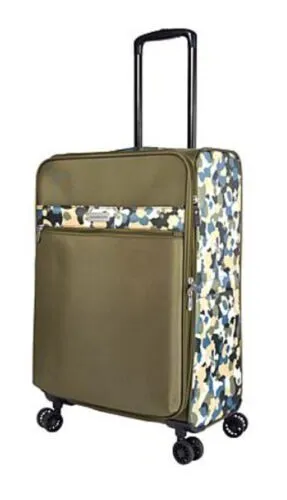 Samantha Brown 26"  Upright Spinner Travel Luggage ~ Olive Geo Camo  NWTS!