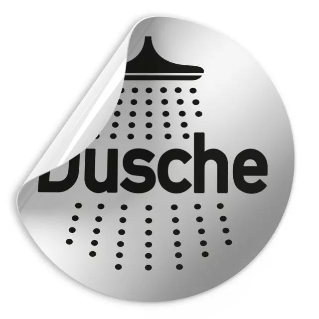 Türschild 10,5 cm Ø "Dusche" • Aufkleber Schild Umkleide Tür Toilette WC rund