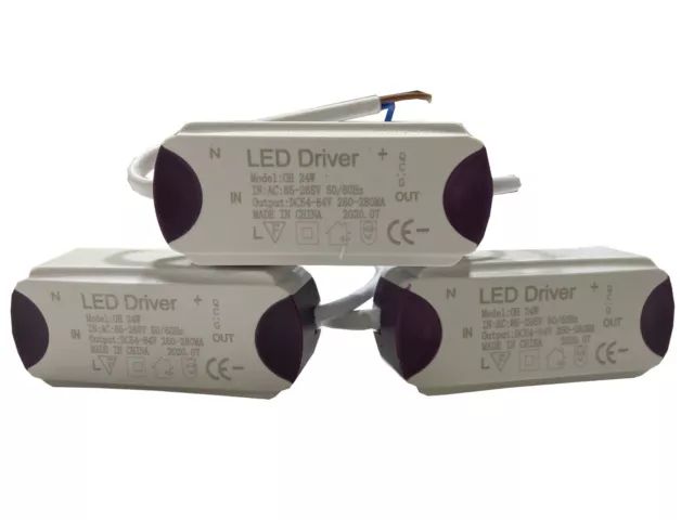 Pack 3 Driver downlight led 15W 18W DC o 18W 24W transformador de fuente