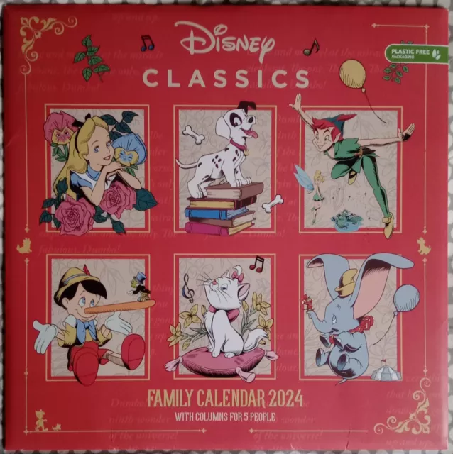 DISNEY CLASSICS FAMILY Calendar 2024 Square Wall Month To View Calendar