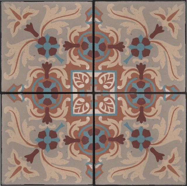 Belgian/French period ideal table top w/4 floor encaustic tiles fireplace hearth